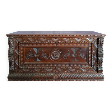 Wooden chest, wedding chest, wooden trunk, antique chest