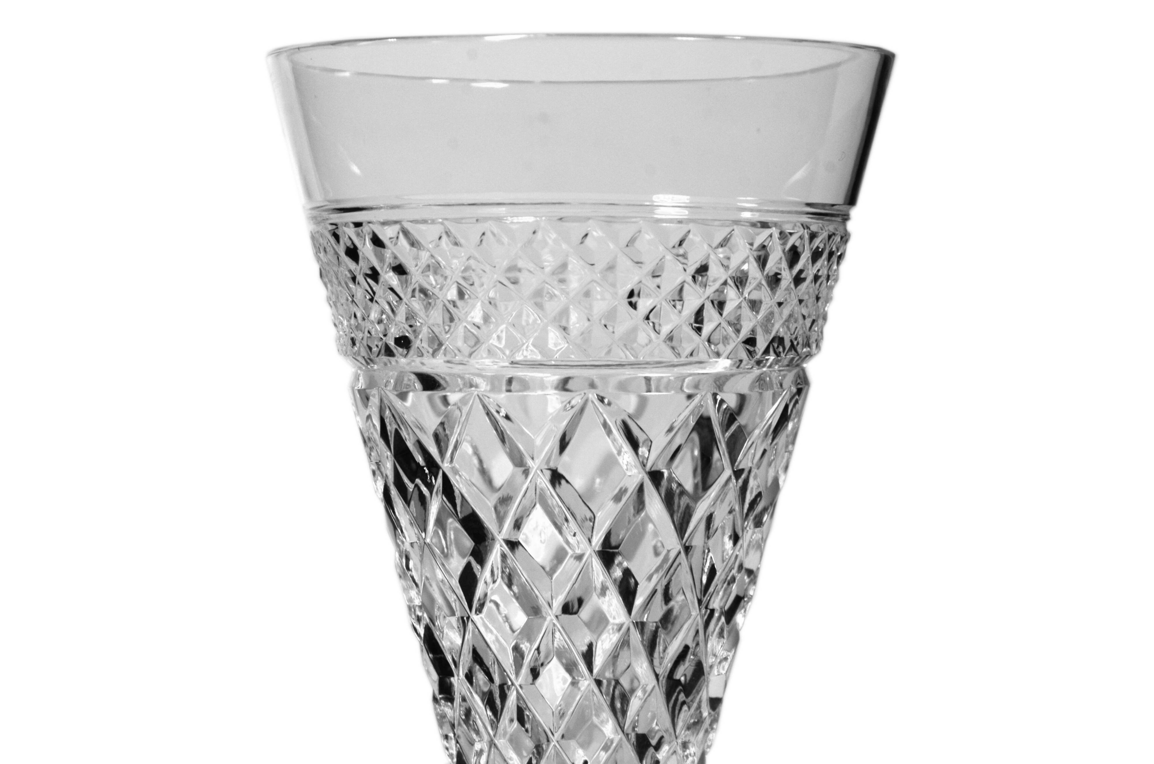 Hand-blown and cut crystal champagne flute, Josair, 1960s