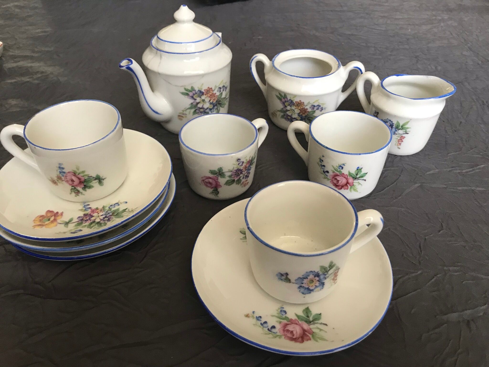 Antique toy porcelain dinette 1960s