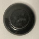 CHINA, black lacquered wood cup decorated three dignitaries early twentieth century