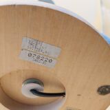 Lumess mushroom wood and frosted glass liner lamp