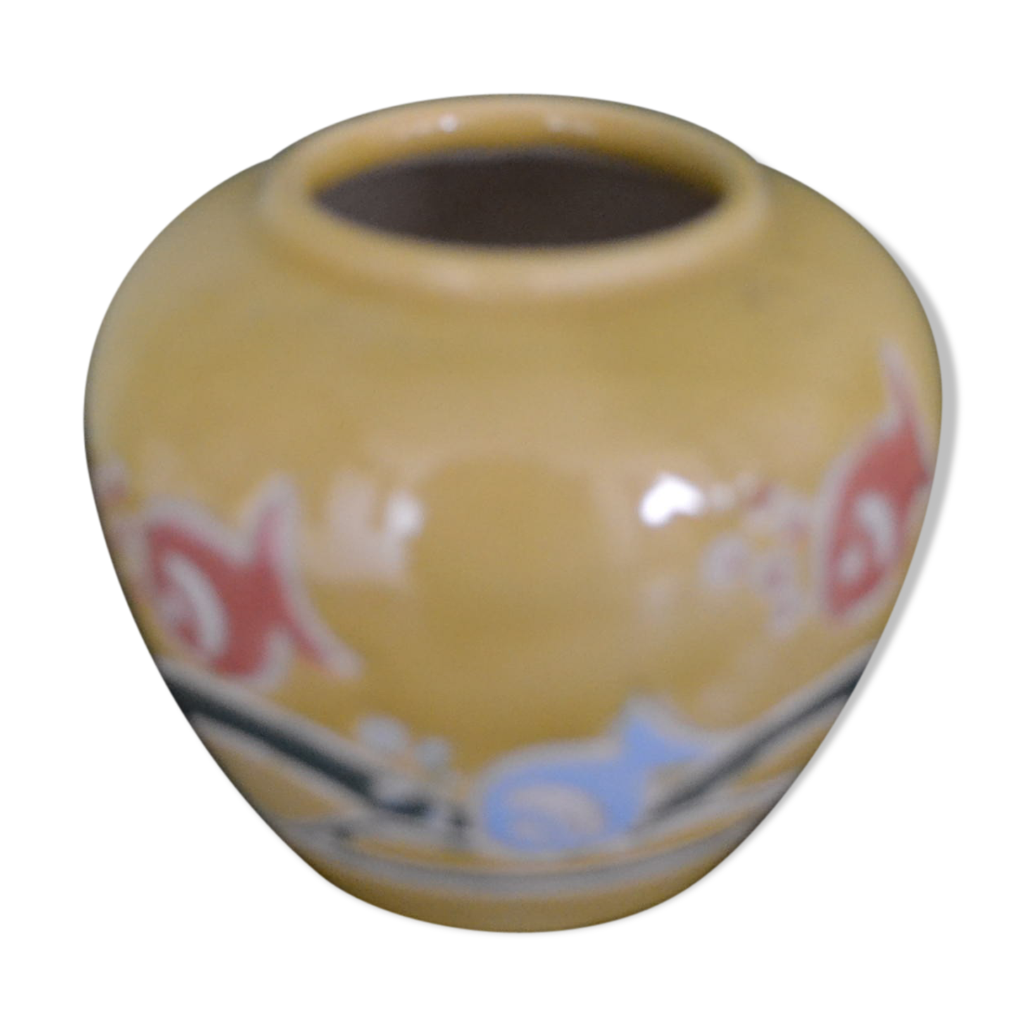 Small yellow fish vase