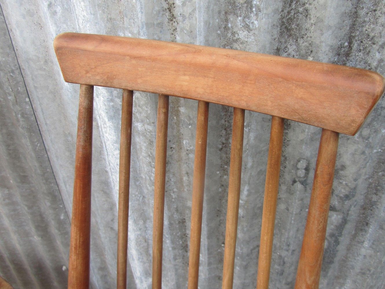 Scandinavian solid wooden high back spindle chairs, set of 4