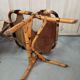 Pair of armchairs bamboo leather skin rohé noordwolde
