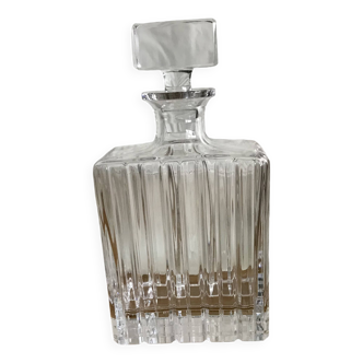 Bohemian crystal whiskey decanter with rectangle base
