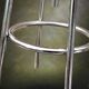 Adjustable industrial stool in chrome metal and beige leather – 1950s 60s