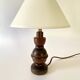 Wooden lamp, recent fabric cable 200 cm, pagoda lampshade