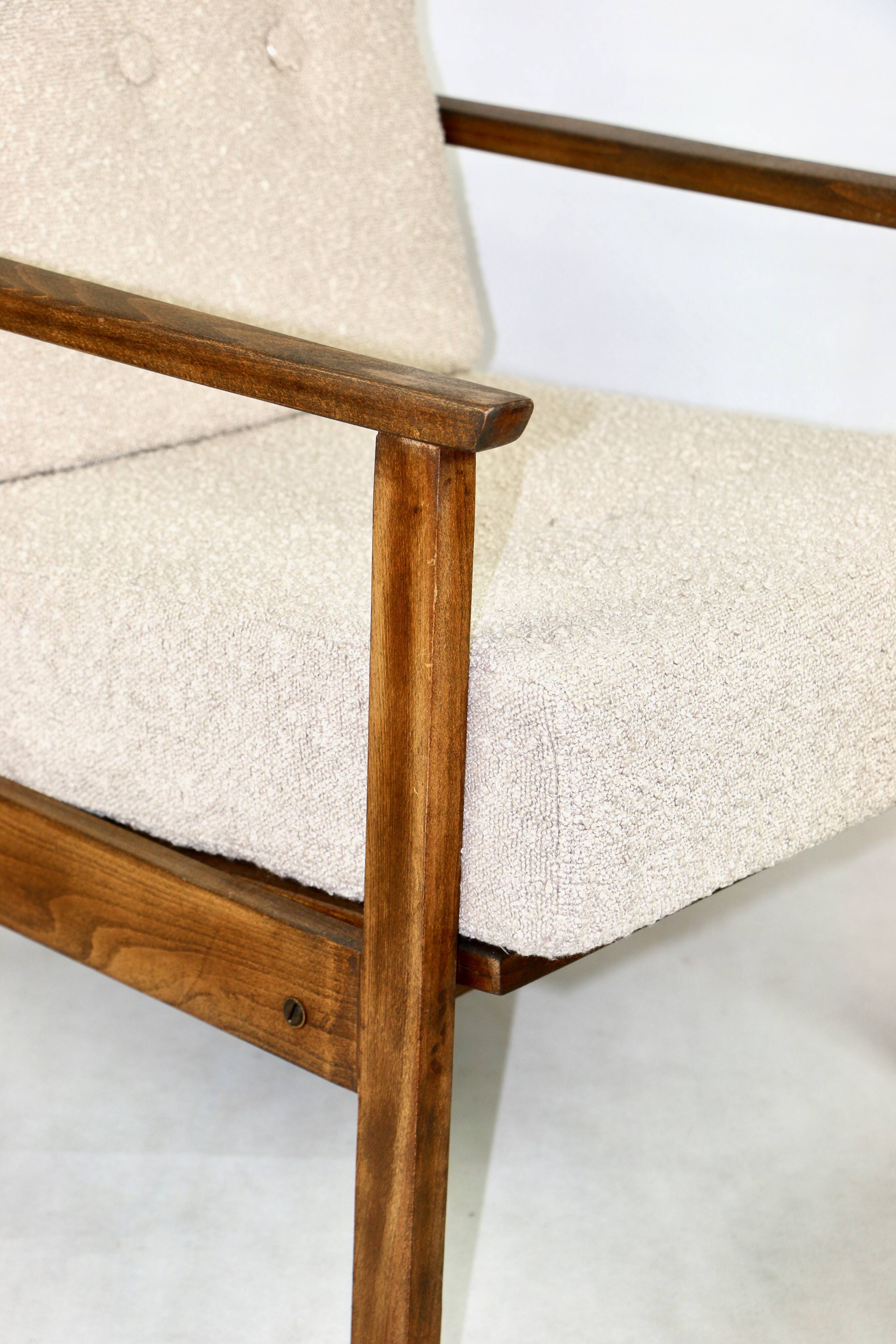 Vintage Beige Boucle Loop Armchair, 1970s