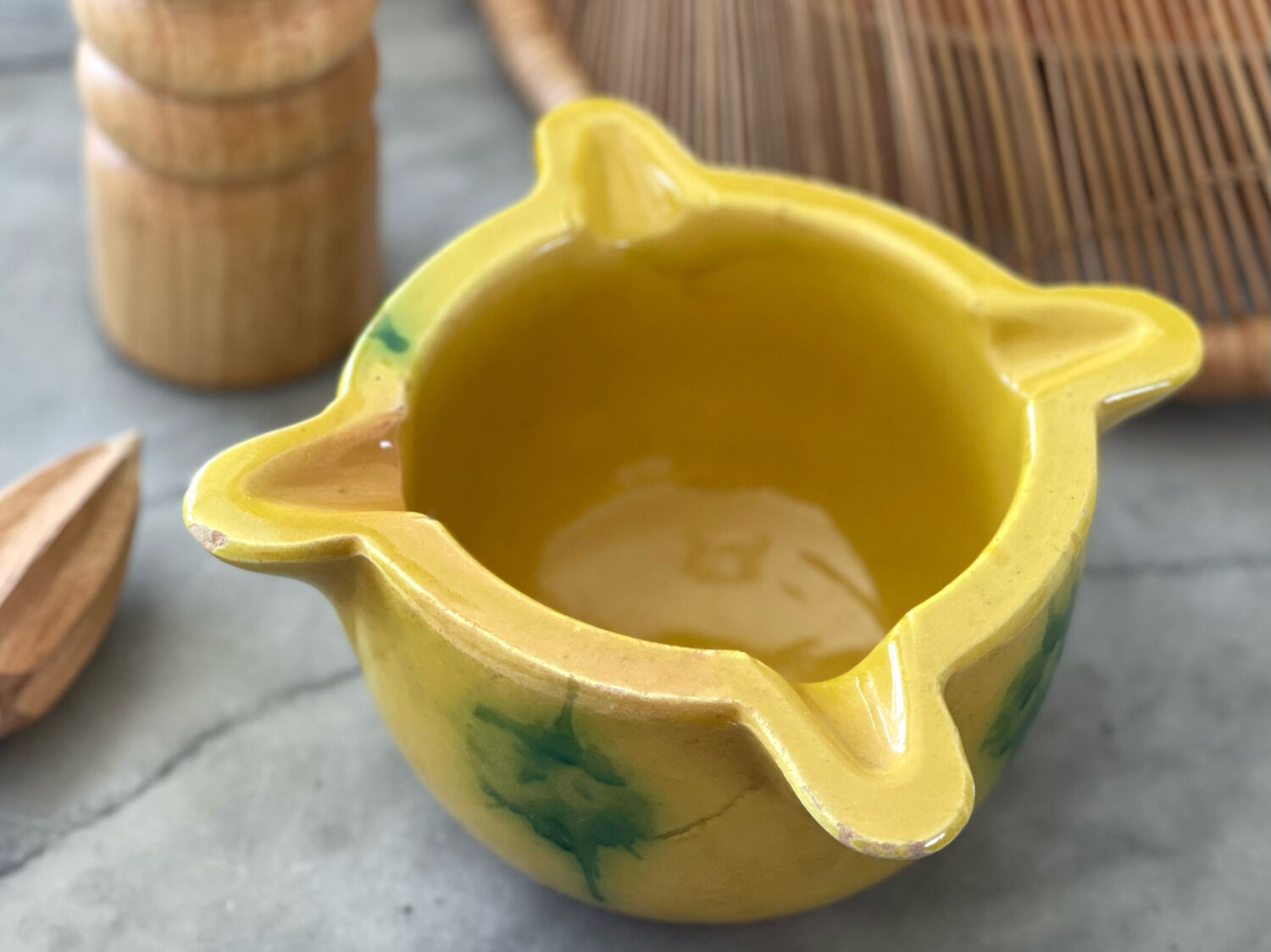 Vintage glazed stoneware mortar