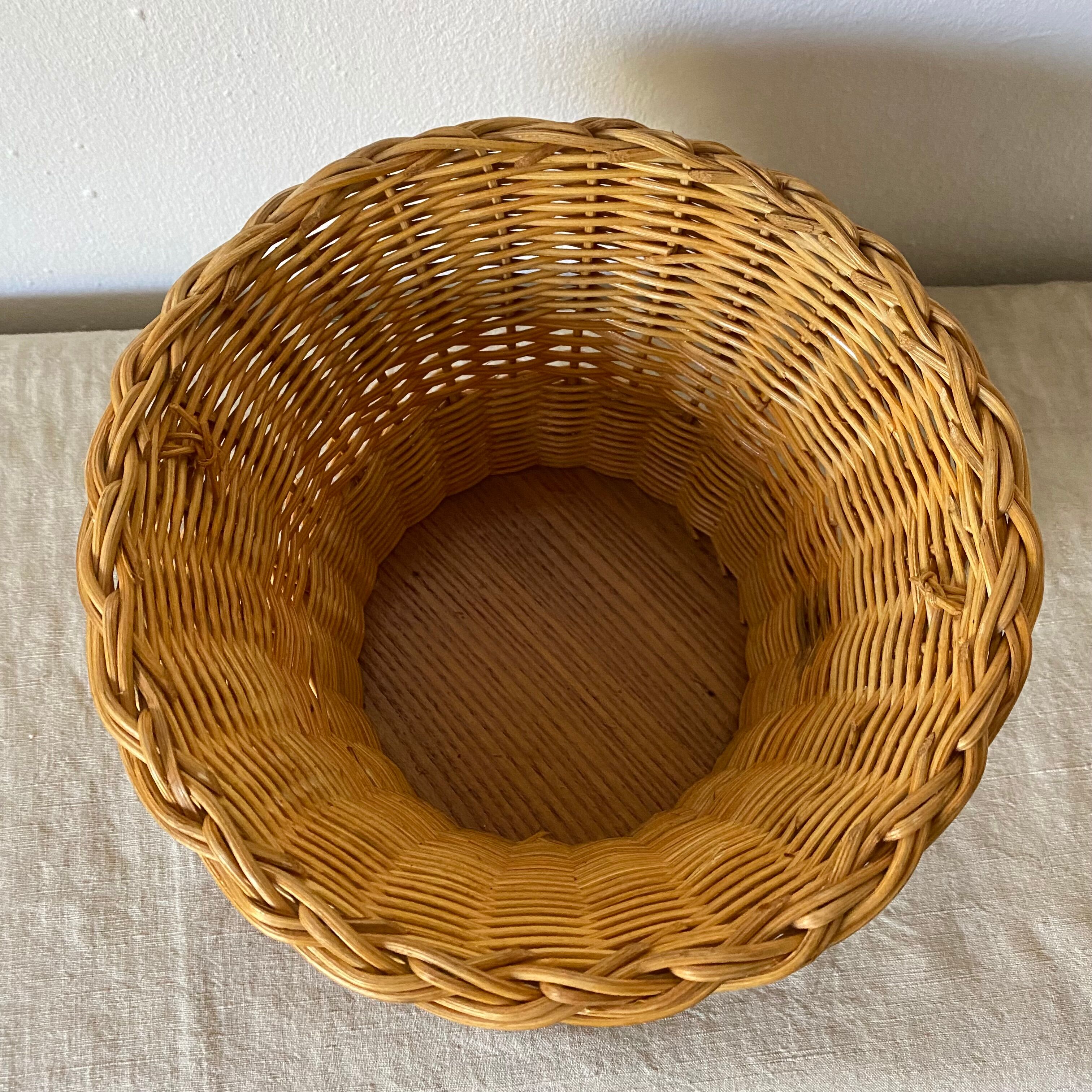 Vintage woven wicker pot cover