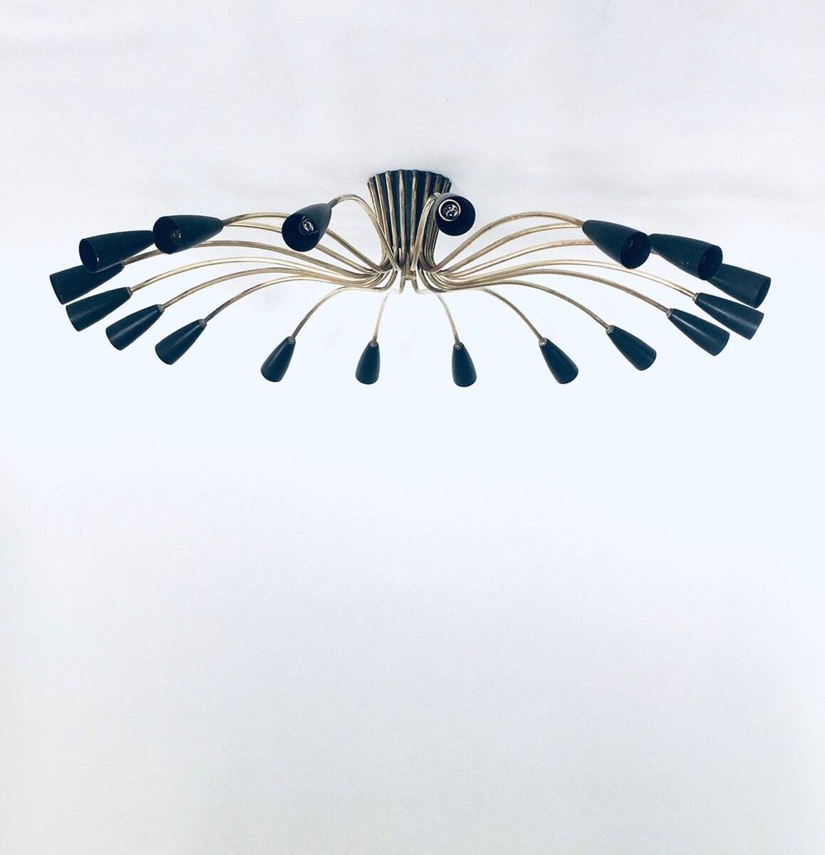 Sputnik 18-Arm Ceiling Lamp from Kaiser Leuchten, Germany, 1950s