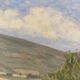 Old painting, landscape Monts Lyonnais, signed dated 1944