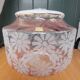 Pink pearlescent glass lampshade with floral relief decoration – 1950s