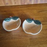 Set of 2 small Orange-shaped Barbotine cups