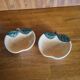 Ensemble de 2 petites coupelles Barbotine forme d'Orange