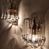 Par de lámparas de cristales. Italia, 1970s.