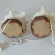 Vintage bedside shell lamps lake house decor wooden table lights set of 2