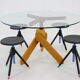 1980s Raul Barbieri Table and Stools for Rexite ,Italy