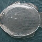 Plat en verre forme poisson