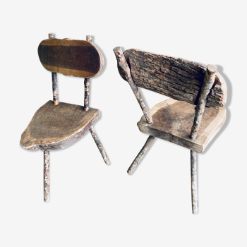 Duo brutalist chairs