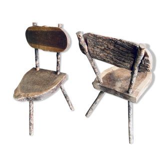 Duo brutalist chairs