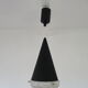 Conical suspension in metal and frosted glass design 60s - 70s