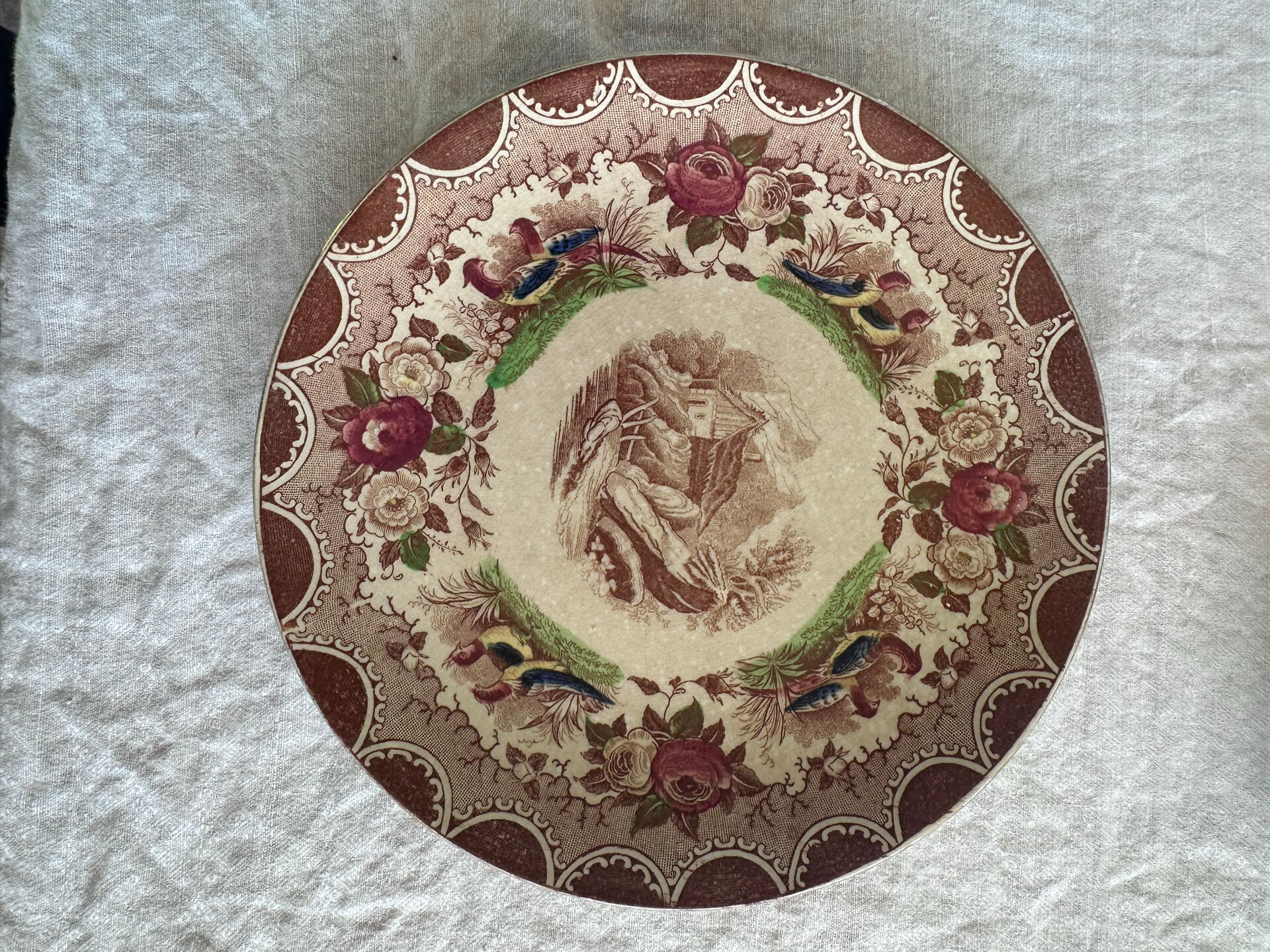 11 assiettes à dessert Sarreguemines fin XIXs.