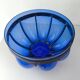Superb vintage blown glass bowl in cobalt blue with its iron frame.