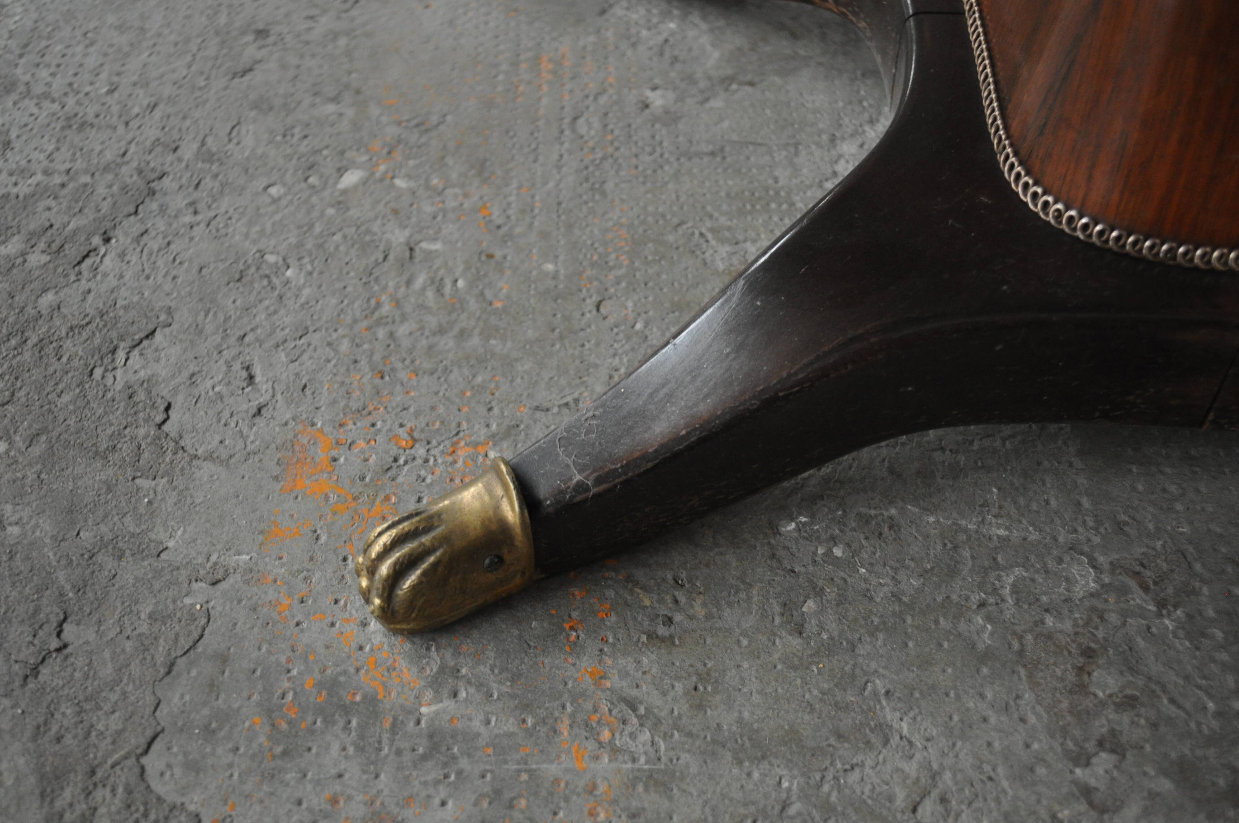 Mahogany, Pearwood, Brass & Marbled Back-Lacquered Glass Top Sideboard with Mirror from F.lli Rigamo