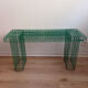 Green metal bench Kalager design