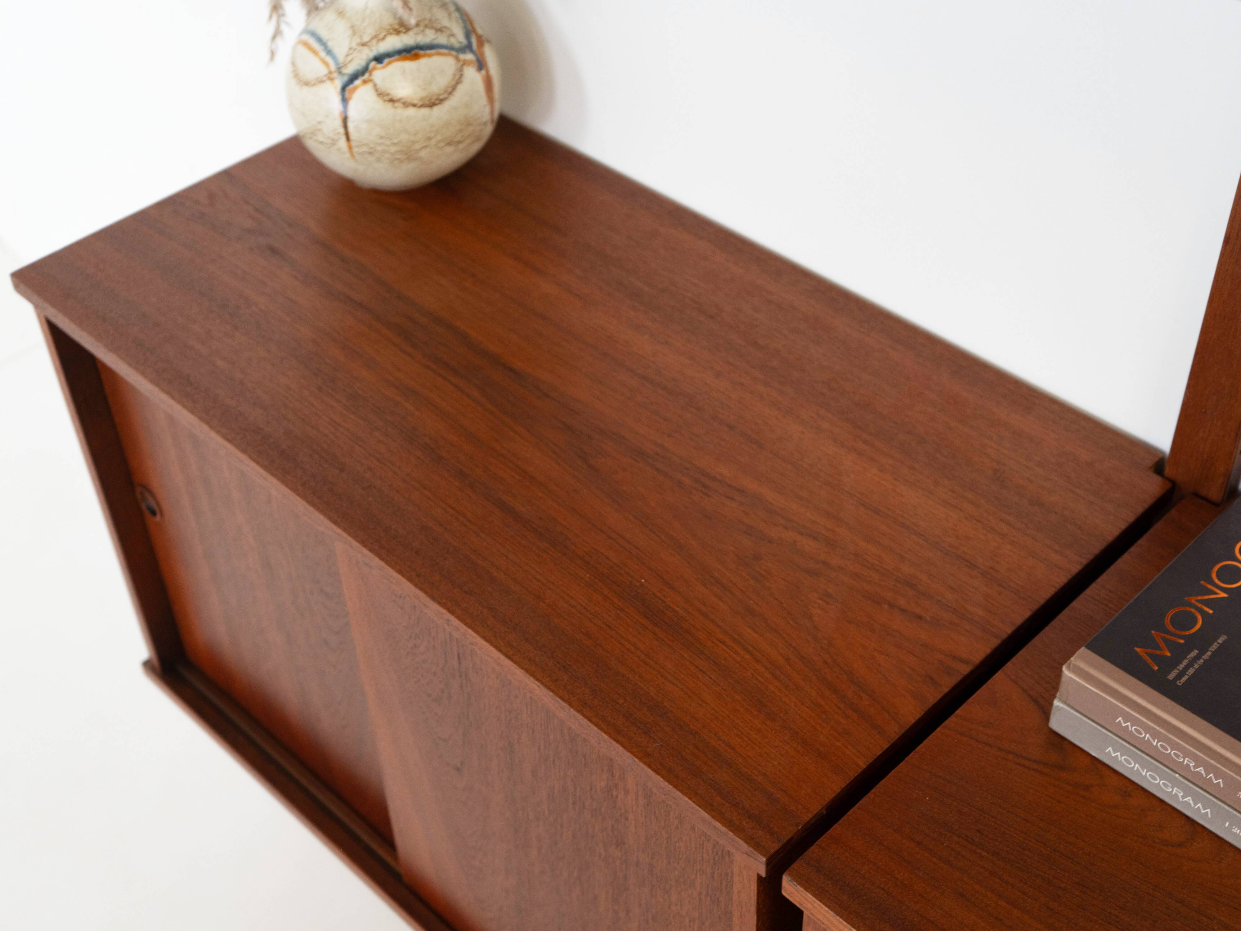 Teak modular shelving unit, Danish design, 1960s, made in Denmark