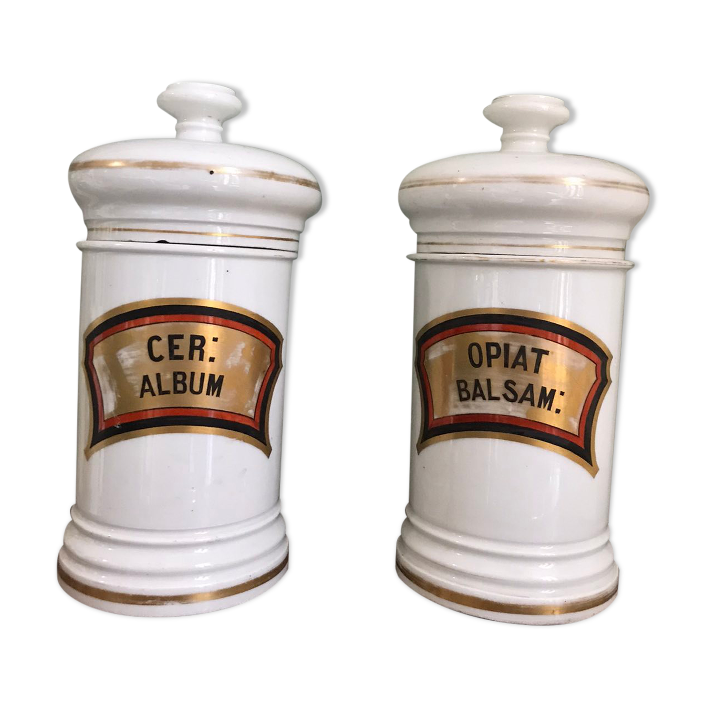 Pots old apothecary lot of 2