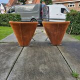 Giorgio Saporiti Post Modern Jada Slipper Chairs, very rare two-tone model, 1970s