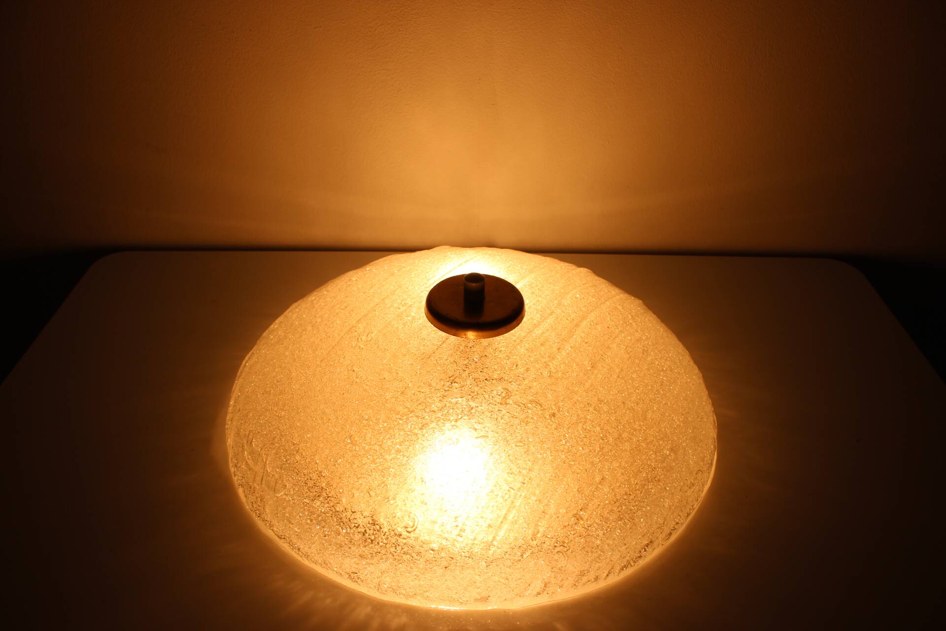 All Glass Table Lamp by Valasske Mezirici, 1960s, Czechoslovakia