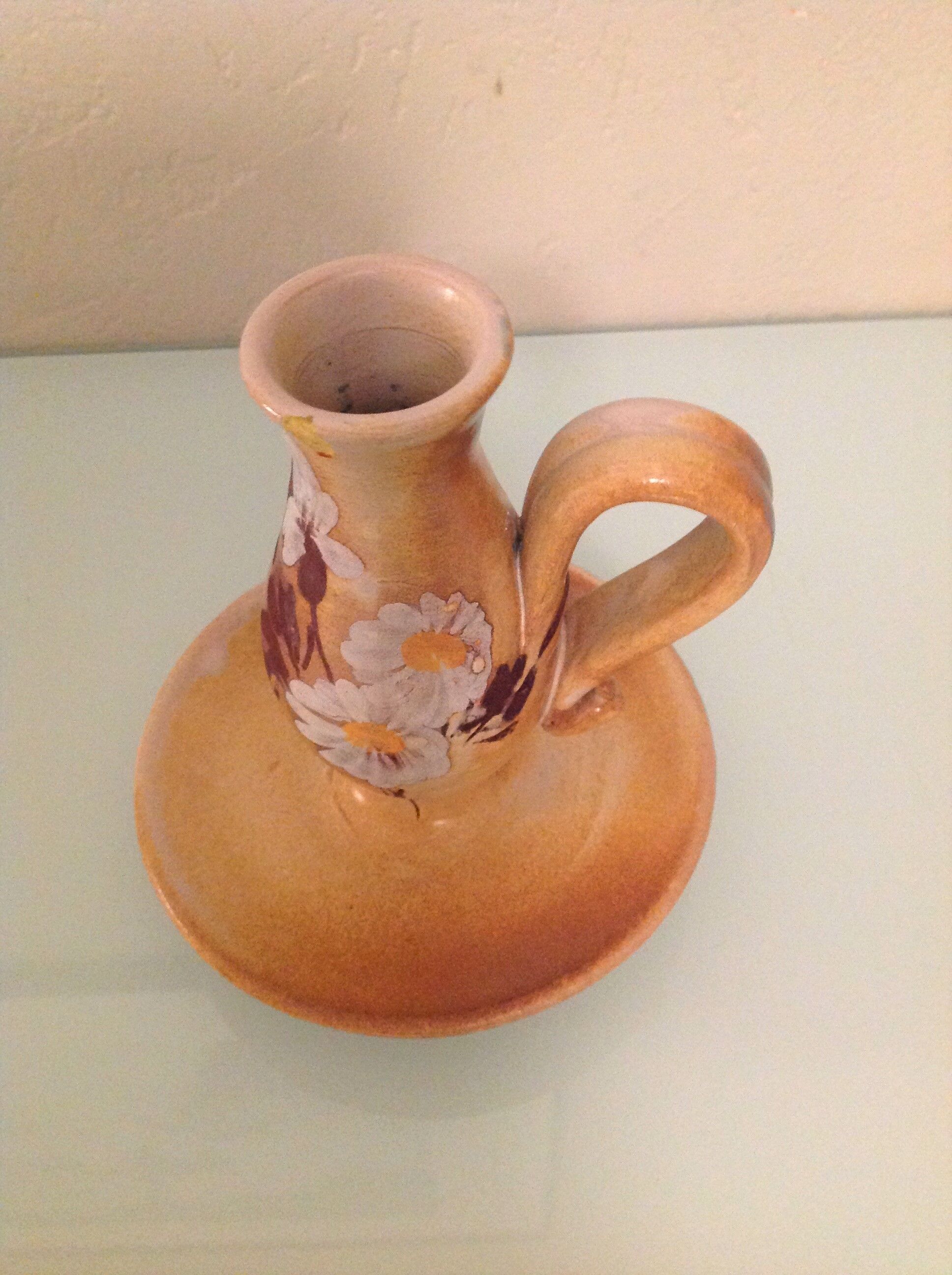 Cellar rat candle holder in beige ceramic from Vallauris, vintage 60s-70s