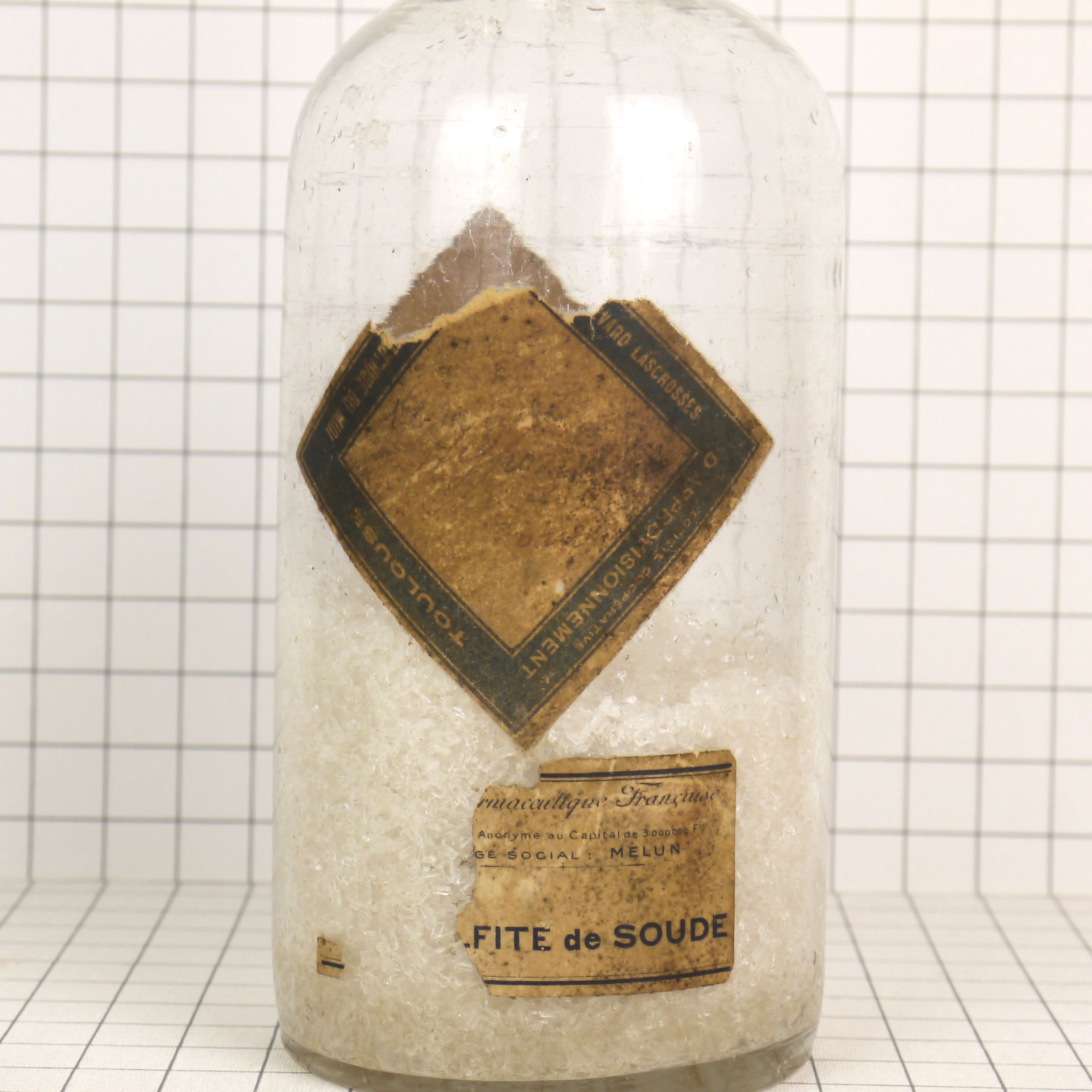 Pharmacy sulphite of soda bottle