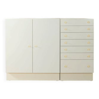 Expressive chest of drawers set by interlübke, 1960s, white, vintage