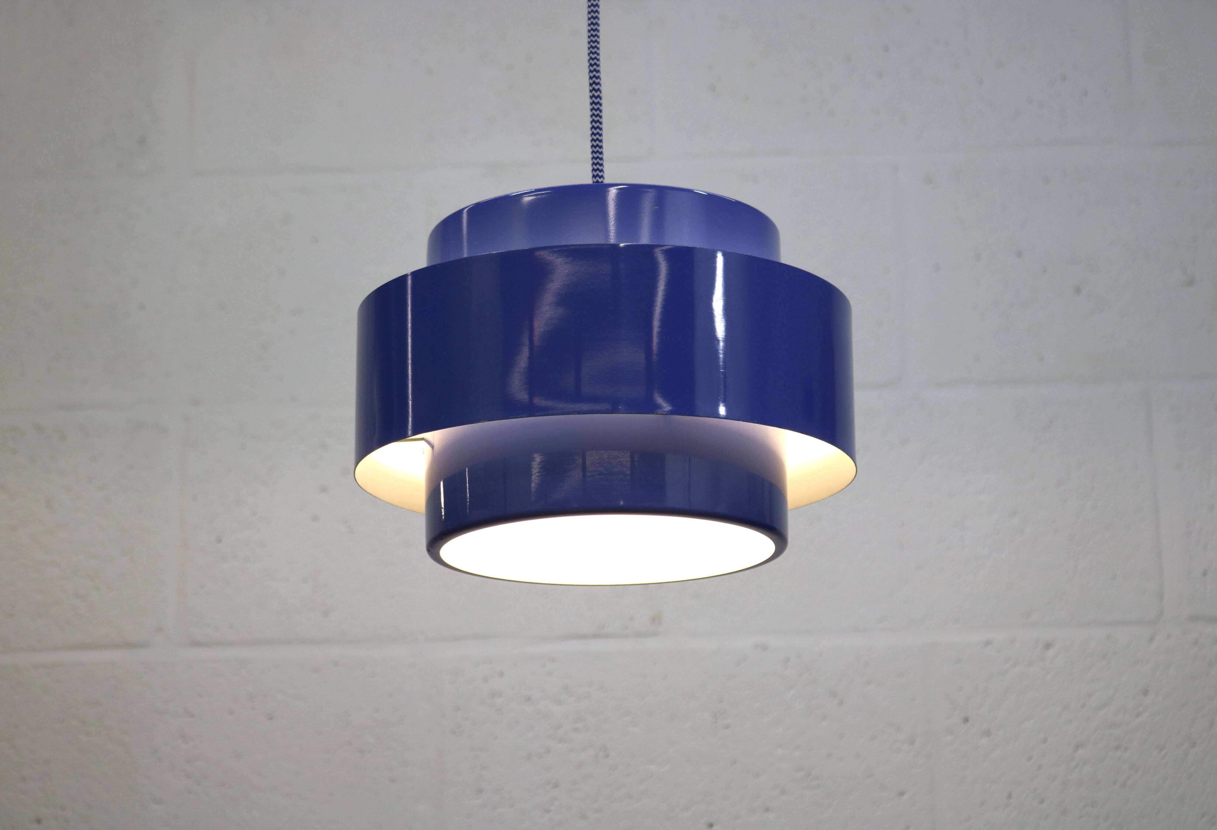 Iconic blue Jo Hammerborg vintage lamp | Fog & Morup | Model Juno