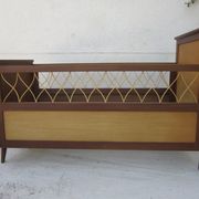 Wood and rattan child bed