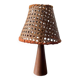Small wooden and cane lamp