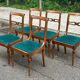 4 dining chairs in Directoire style from the 19th century with velvet upholstery.
