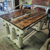 Ashlar table and oak top