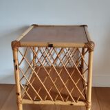 Rattan side table