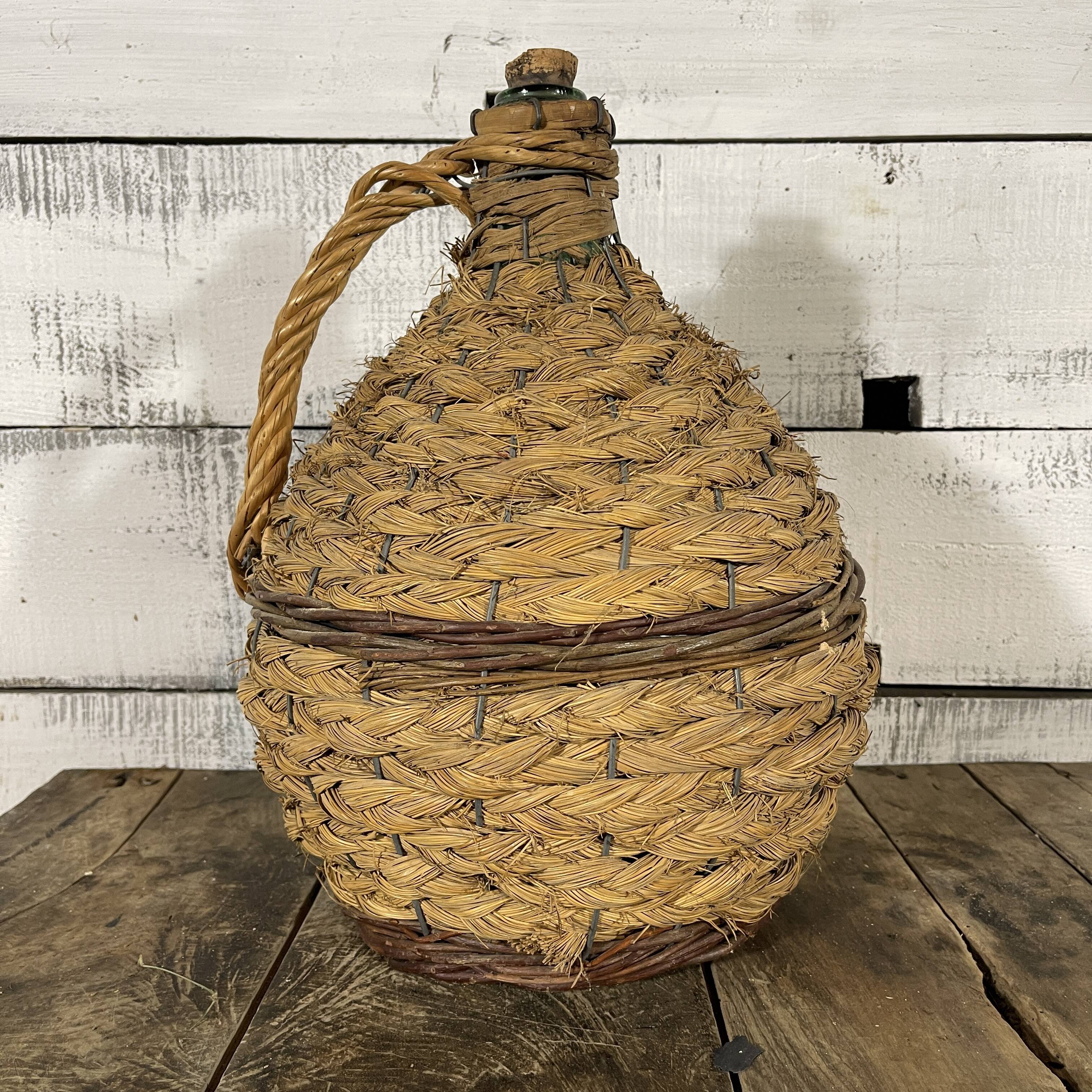 Rush and wicker demijohn