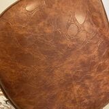 Chaise vintage en skaï marron