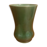 Vase en céramique verte vintage années 50 Belgium