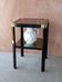Romeo REGA side table, black lacquered metal and gilded bronze, 2 trays in smoked mirrors. TBE