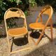 Pair of folding wooden chairs from the 50s