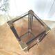 Fifth wheel end of sofa 70s metal black smoked glass