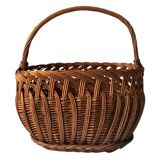 Antique woven wicker basket – Rustic folk art